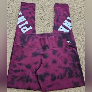 PINK Victoria's Secret Tie Dye Spellout Logo Activewear Leggings